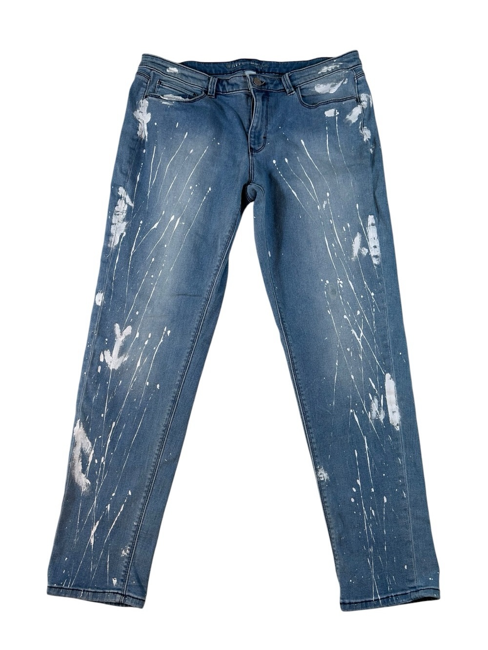 White House Black Market Mid Rise Girlfriend Skinny Jeans Artsy Grunge Y2K